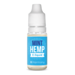 A bottle of Harmony E-liquid 100mg CBD - Mint (10ml).