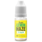 A bottle of Harmony E-liquid 300mg CBD - Lemon Haze (10ml).