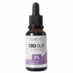 A bottle of Renova CBD oil 3% (30 ml).