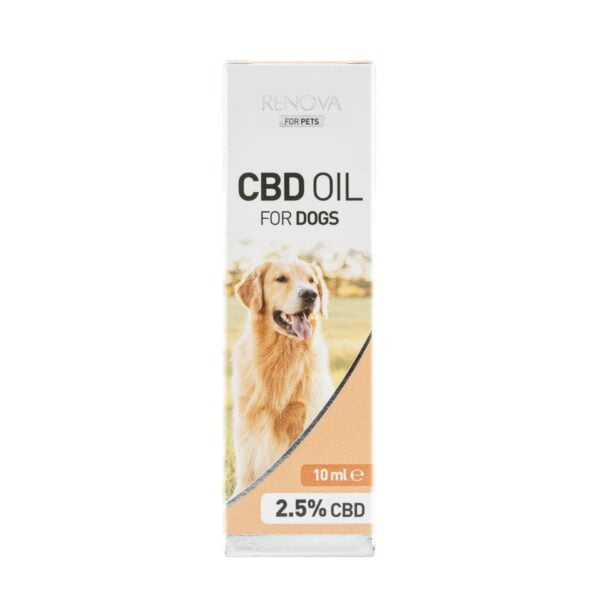 A tube of Renova - CBD oil 2,5% for dogs.