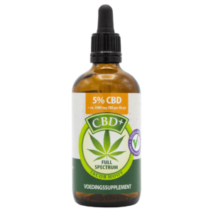 a bottle of cbd oil with a white background.