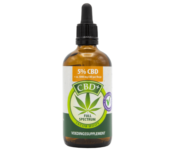 a bottle of cbd oil with a white background.